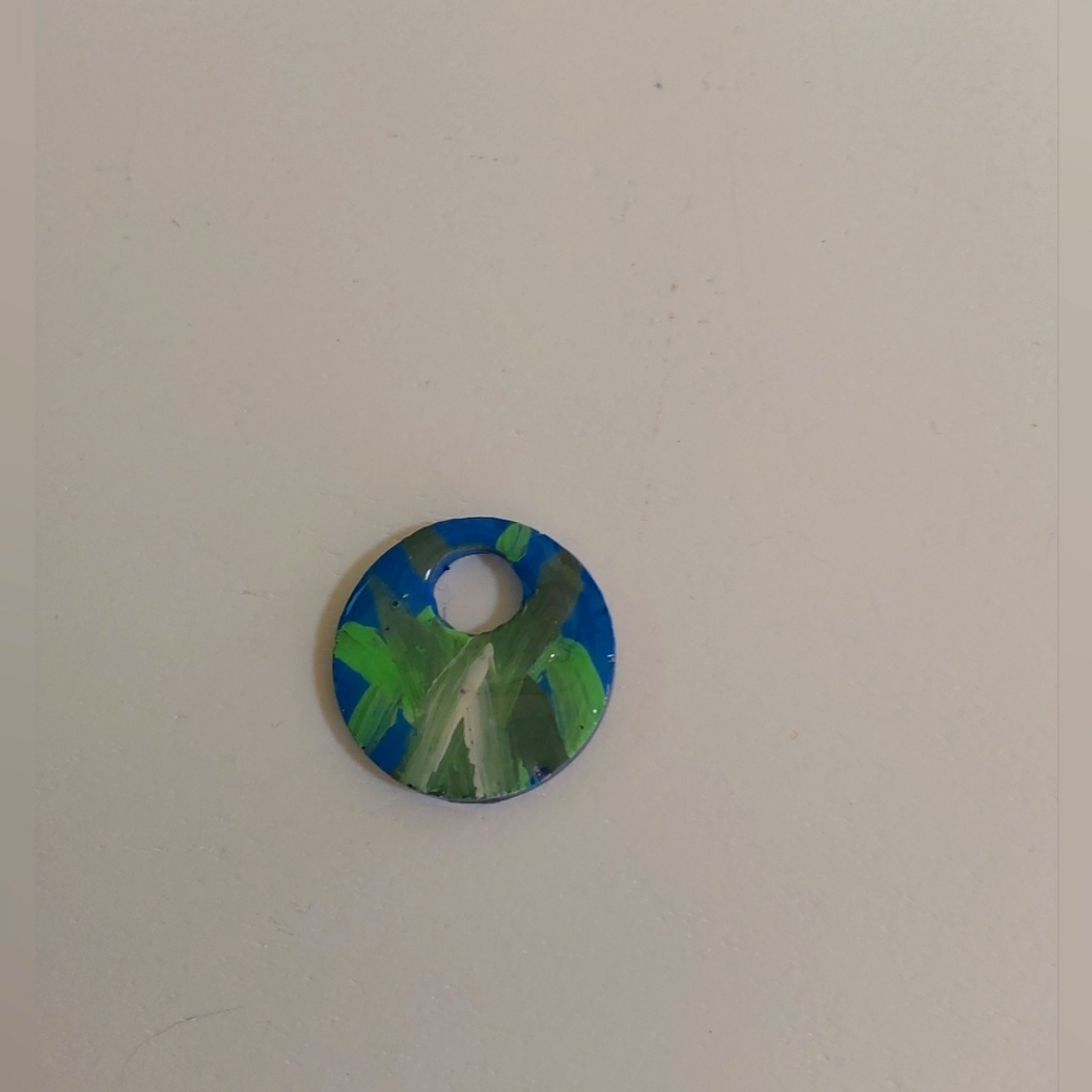 Spring Grass ⬤ Handmade Resin pendant (hand painted)